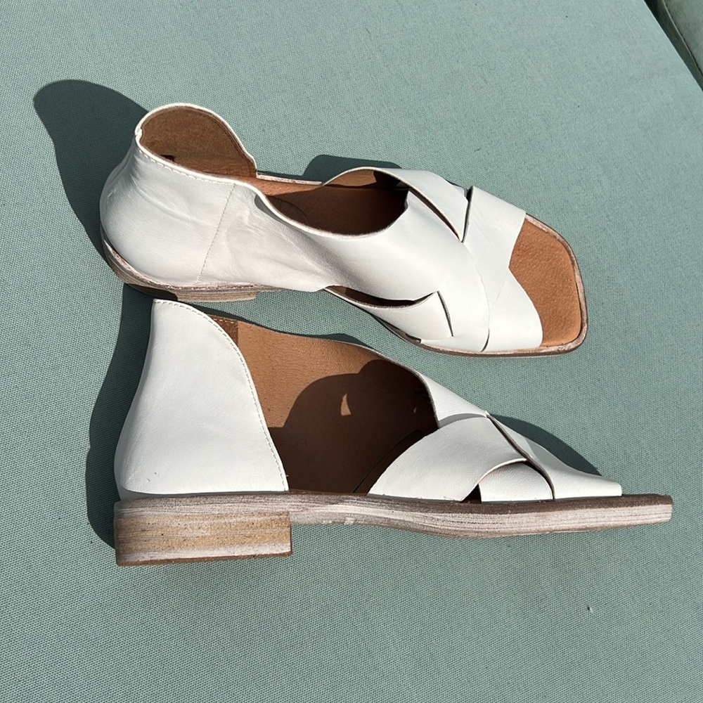 Free People Sun Valley Sandals white leather size 37.5/7